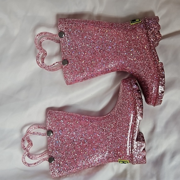 WESTERN CHIEF CONFETTI SHIMMER GLITTER GIRLS RAIN BOOT SIZE 5 IN PINK - Picture 4 of 8